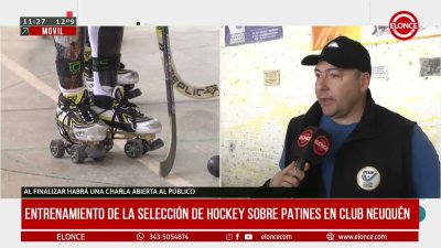 Entrenamiento de la Selecci&oacute;n de Hockey sobre patines en Club Neuqu&eacute;n